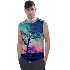 Tree Abstract Field Galaxy Night Nature Men s Regular Tank Top by Jancukart