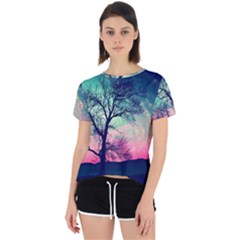 Tree Abstract Field Galaxy Night Nature Open Back Sport Tee by Jancukart