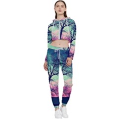 Tree Abstract Field Galaxy Night Nature Cropped Zip Up Lounge Set by Jancukart