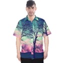 Tree Abstract Field Galaxy Night Nature Men s Hawaii Shirt View1