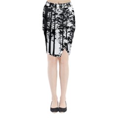 Trees Forest Woods Woodland Trunk Midi Wrap Pencil Skirt