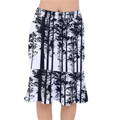 Trees Forest Woods Woodland Trunk Short Mermaid Skirt by Jancukart