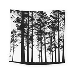 Trees Forest Woods Woodland Trunk Square Tapestry (small)