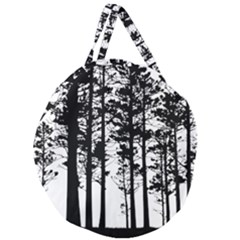 Trees Forest Woods Woodland Trunk Giant Round Zipper Tote