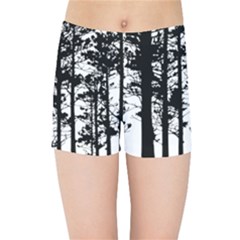 Trees Forest Woods Woodland Trunk Kids  Sports Shorts