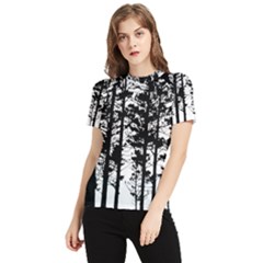 Trees Forest Woods Woodland Trunk Women s Short Sleeve Rash Guard