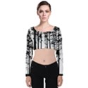 Trees Forest Woods Woodland Trunk Velvet Long Sleeve Crop Top View1