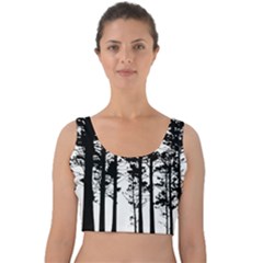 Trees Forest Woods Woodland Trunk Velvet Crop Top