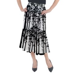 Trees Forest Woods Woodland Trunk Midi Mermaid Skirt