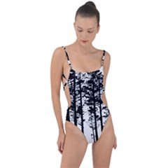 Trees Forest Woods Woodland Trunk Tie Strap One Piece Swimsuit