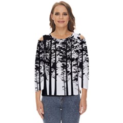 Trees Forest Woods Woodland Trunk Cut Out Wide Sleeve Top