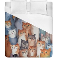 Cats Watercolor Pet Animal Mammal Duvet Cover (california King Size)