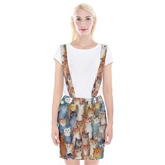 Cats Watercolor Pet Animal Mammal Braces Suspender Skirt