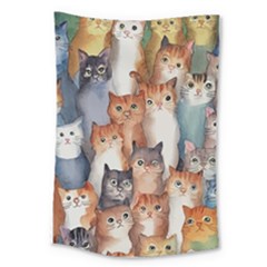 Cats Watercolor Pet Animal Mammal Large Tapestry