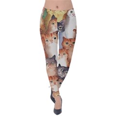 Cats Watercolor Pet Animal Mammal Velvet Leggings