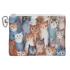 Cats Watercolor Pet Animal Mammal Canvas Cosmetic Bag (xl)