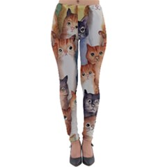 Cats Watercolor Pet Animal Mammal Lightweight Velour Leggings