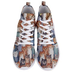 Cats Watercolor Pet Animal Mammal Men s Lightweight High Top Sneakers