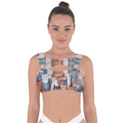 Cats Watercolor Pet Animal Mammal Bandaged Up Bikini Top