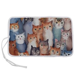 Cats Watercolor Pet Animal Mammal Pen Storage Case (s)