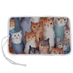 Cats Watercolor Pet Animal Mammal Pen Storage Case (m) by Jancukart