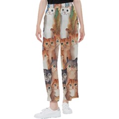 Cats Watercolor Pet Animal Mammal Women s Pants  by Jancukart