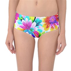 Flower Floral Flora Dais Rose Mid-waist Bikini Bottoms