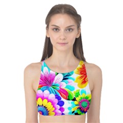 Flower Floral Flora Dais Rose Tank Bikini Top