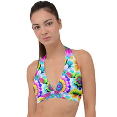 Flower Floral Flora Dais Rose Halter Plunge Bikini Top