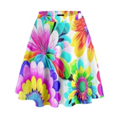 Flower Floral Flora Dais Rose High Waist Skirt