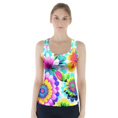 Flower Floral Flora Dais Rose Racer Back Sports Top