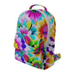 Flower Floral Flora Dais Rose Flap Pocket Backpack (large)