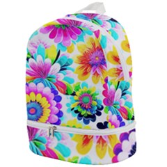 Flower Floral Flora Dais Rose Zip Bottom Backpack