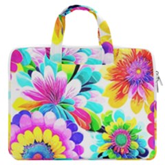 Flower Floral Flora Dais Rose Macbook Pro 13  Double Pocket Laptop Bag