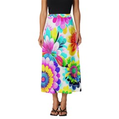 Flower Floral Flora Dais Rose Classic Midi Chiffon Skirt