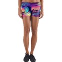 Retro Wave Ocean Yoga Shorts View1