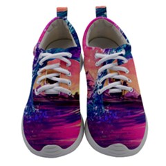 Retro Wave Ocean Women Athletic Shoes by Semog4