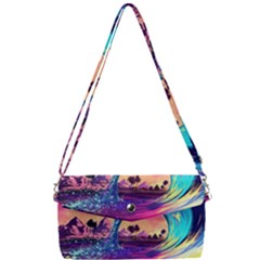 Retro Wave Ocean Removable Strap Clutch Bag by Semog4