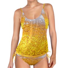 Texture Pattern Macro Glass Of Beer Foam White Yellow Bubble Tankini Set by Semog4