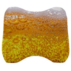 Texture Pattern Macro Glass Of Beer Foam White Yellow Bubble Velour Head Support Cushion by Semog4