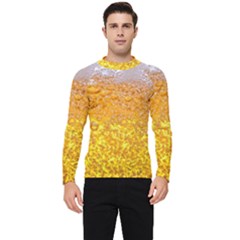 Texture Pattern Macro Glass Of Beer Foam White Yellow Bubble Men s Long Sleeve Rash Guard by Semog4