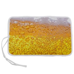 Texture Pattern Macro Glass Of Beer Foam White Yellow Bubble Pen Storage Case (l) by Semog4