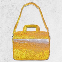 Texture Pattern Macro Glass Of Beer Foam White Yellow Bubble Macbook Pro 13  Shoulder Laptop Bag  by Semog4