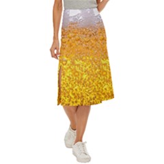 Texture Pattern Macro Glass Of Beer Foam White Yellow Bubble Midi Panel Skirt by Semog4