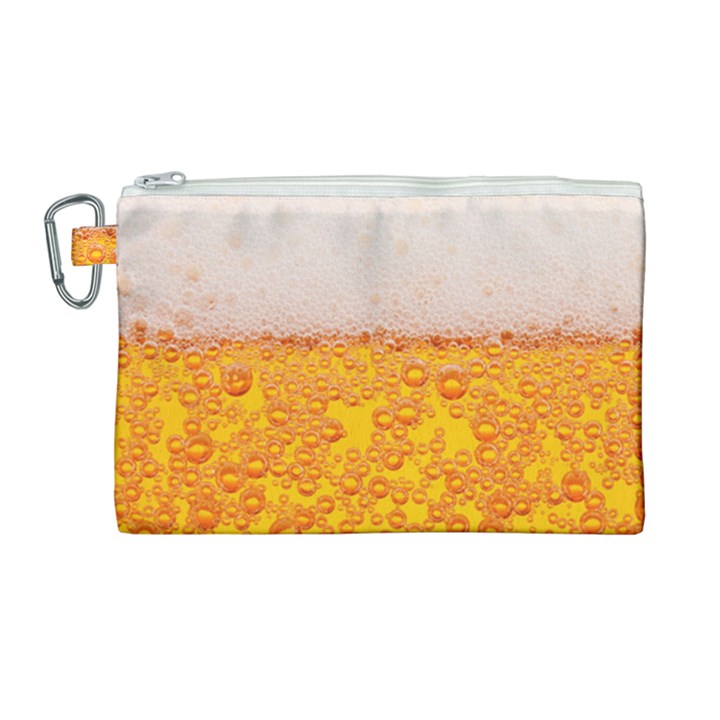 Beer Texture Drinks Texture Canvas Cosmetic Bag (Large)