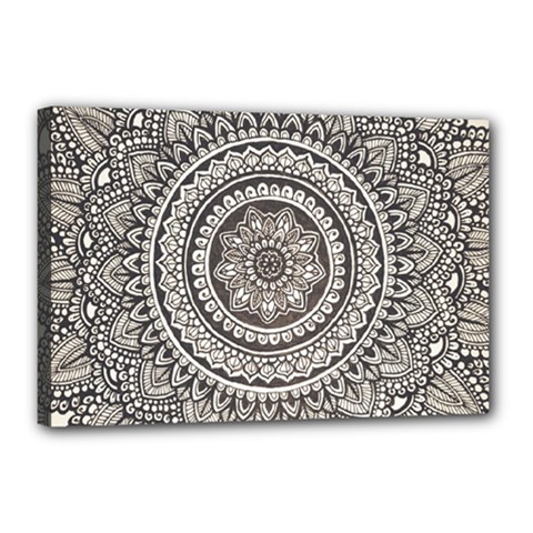 Mandala Circles Drawing Pattern Canvas 18  X 12  (stretched) by Semog4