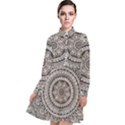 Mandala Circles Drawing Pattern Long Sleeve Chiffon Shirt Dress View1