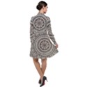 Mandala Circles Drawing Pattern Long Sleeve Chiffon Shirt Dress View2