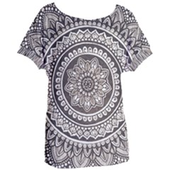 Mandala Circles Drawing Pattern Women s Oversized Tee by Semog4