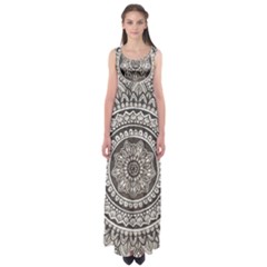 Mandala Circles Drawing Pattern Empire Waist Maxi Dress by Semog4